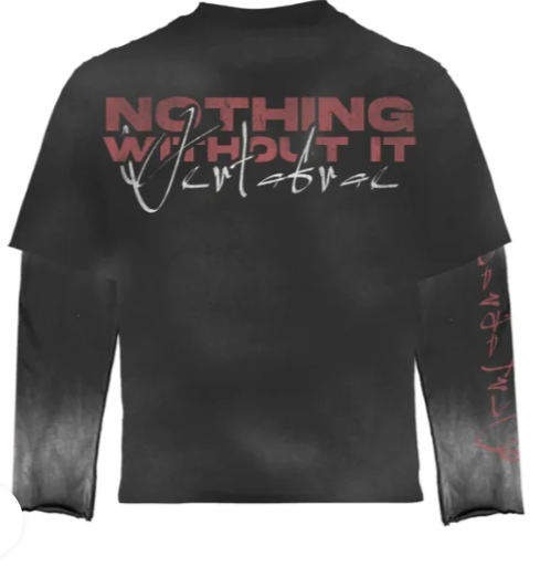 Vertabrae Double Sleve Stalker Shirt Black Color