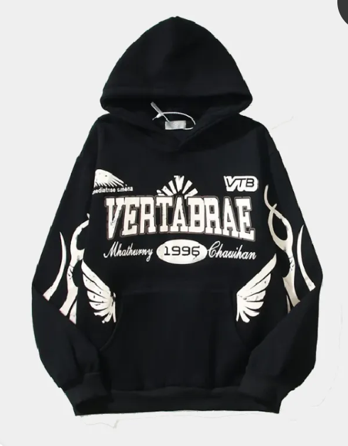 Vertabrae Black Color Hoodie