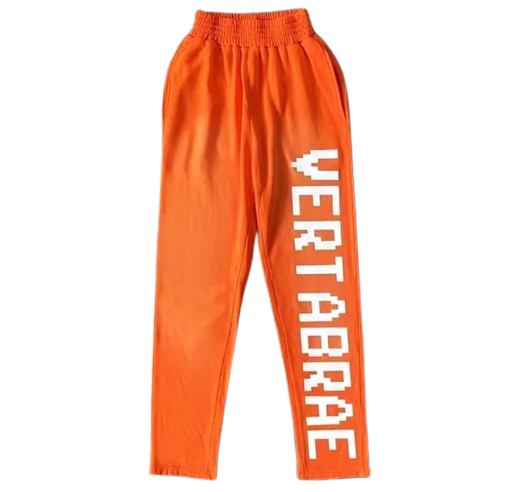Vertabrae Orange with White Color Logo Sweatpant