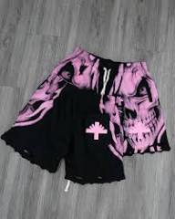 Skull Face Shorts "Black/Pink"