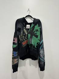 VERTABRAE – Black Montage Zip Up Hoodie